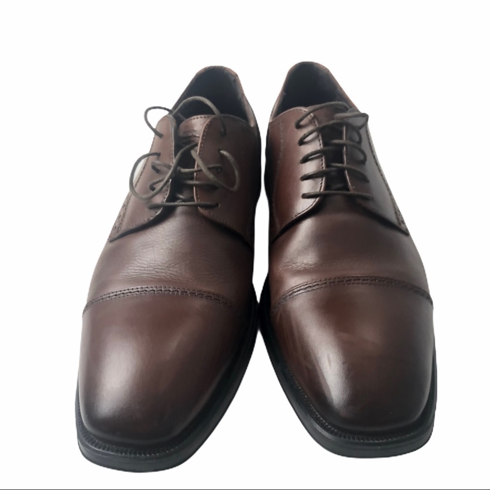 Johnston & Murphy Mens 10 M Oxford Brown Leather - Picture 4 of 11